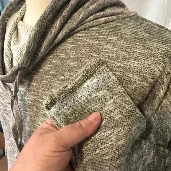 Andrea Jovine Grey Cowl Neck Sweatshirt. Size Small. 23” To Hem - Picture 4 of 8